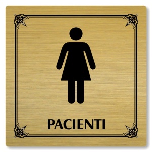 WC ženy pacienti, 100x100mm, zlatá, Nebraska
